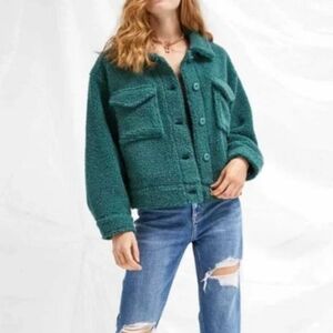 🦋 American Eagle Forest Green Sherpa Jacket